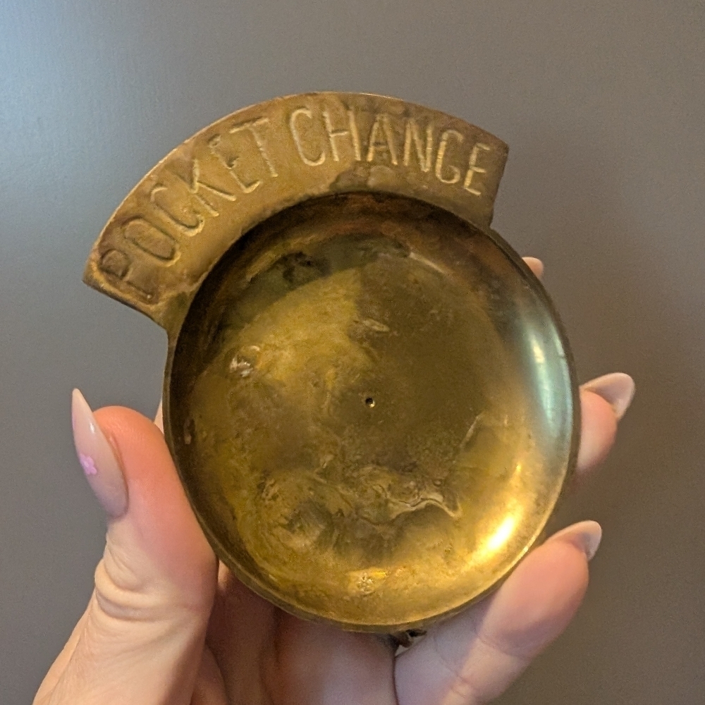 Vintage Brass Pocket Change Dish